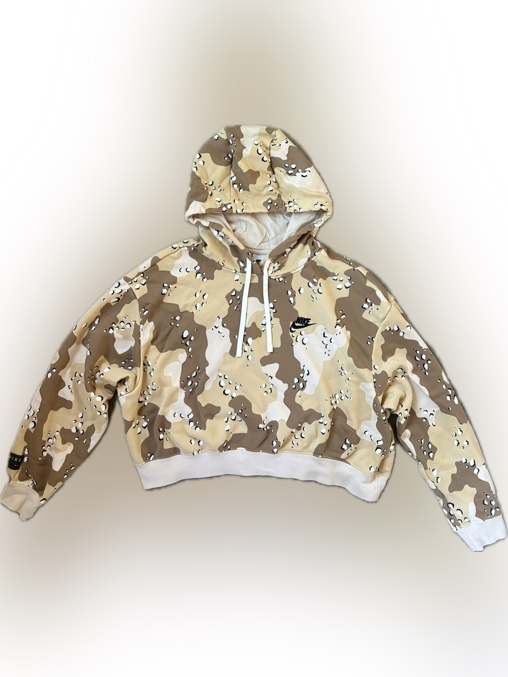 Nike Chocolate Chip Camo Cropped Hoodie Size L Athleisure Streetwear